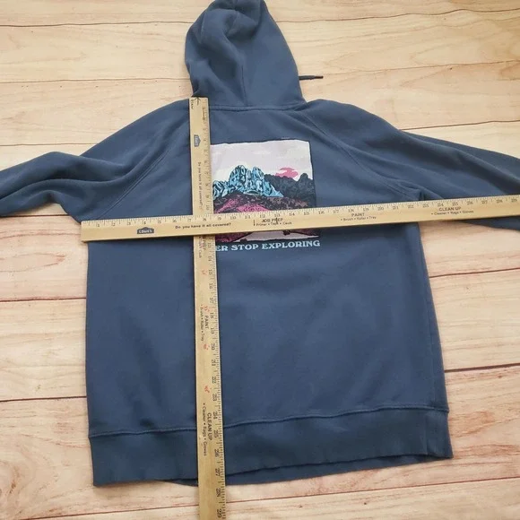 The North Face Hoodie Womens Large Blue Outdoor Pullover Sweater Sweatshirt * - Picture 8 of 12